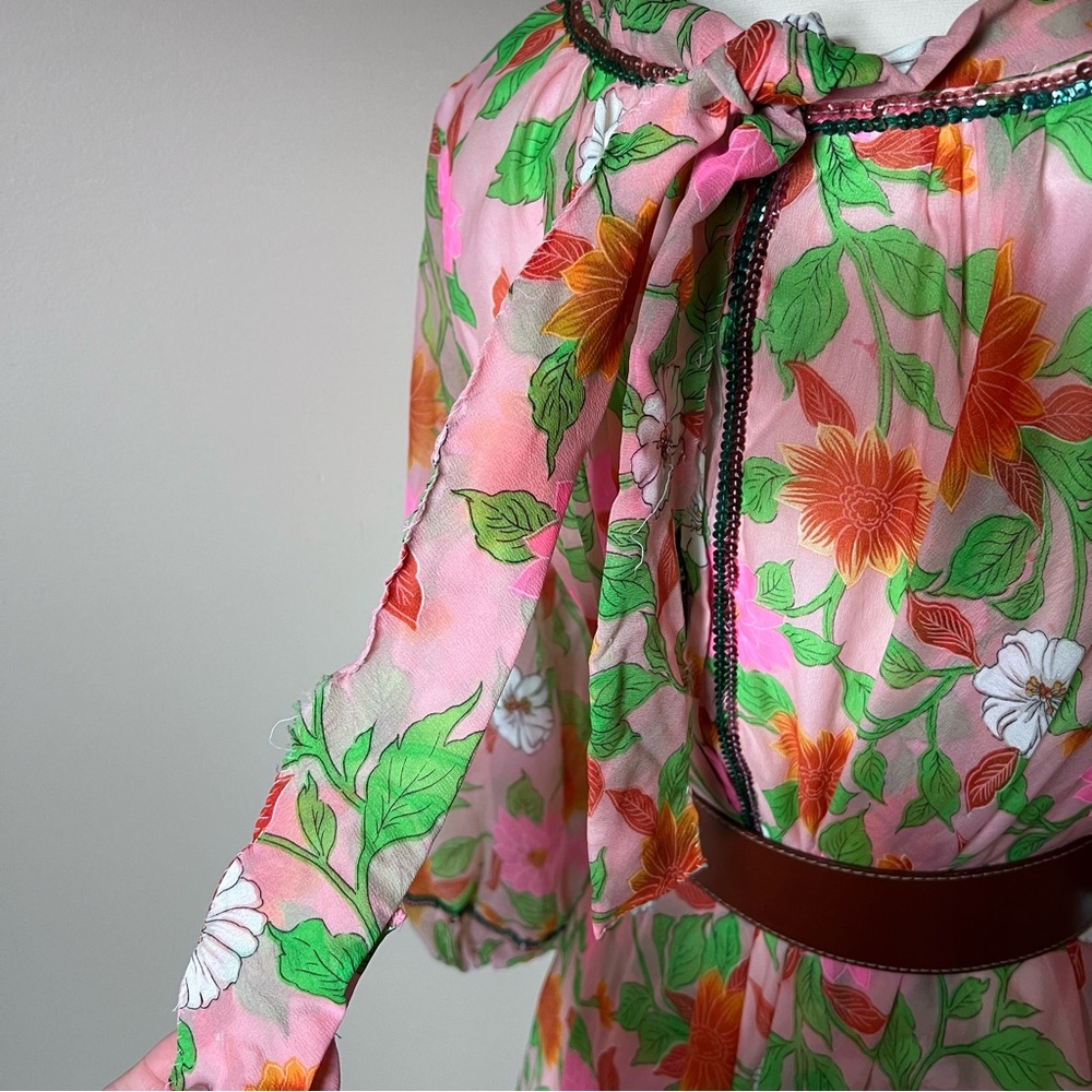 60s Vibrant Floral Dress - Picture 5 of 9